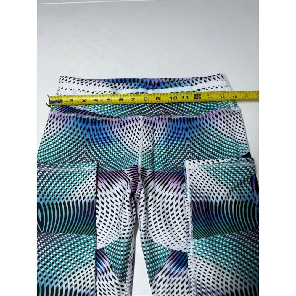 Women’s Yoga Pants Size L High Waist Leggings Multicolor Abstract Print - Picture 4 of 8